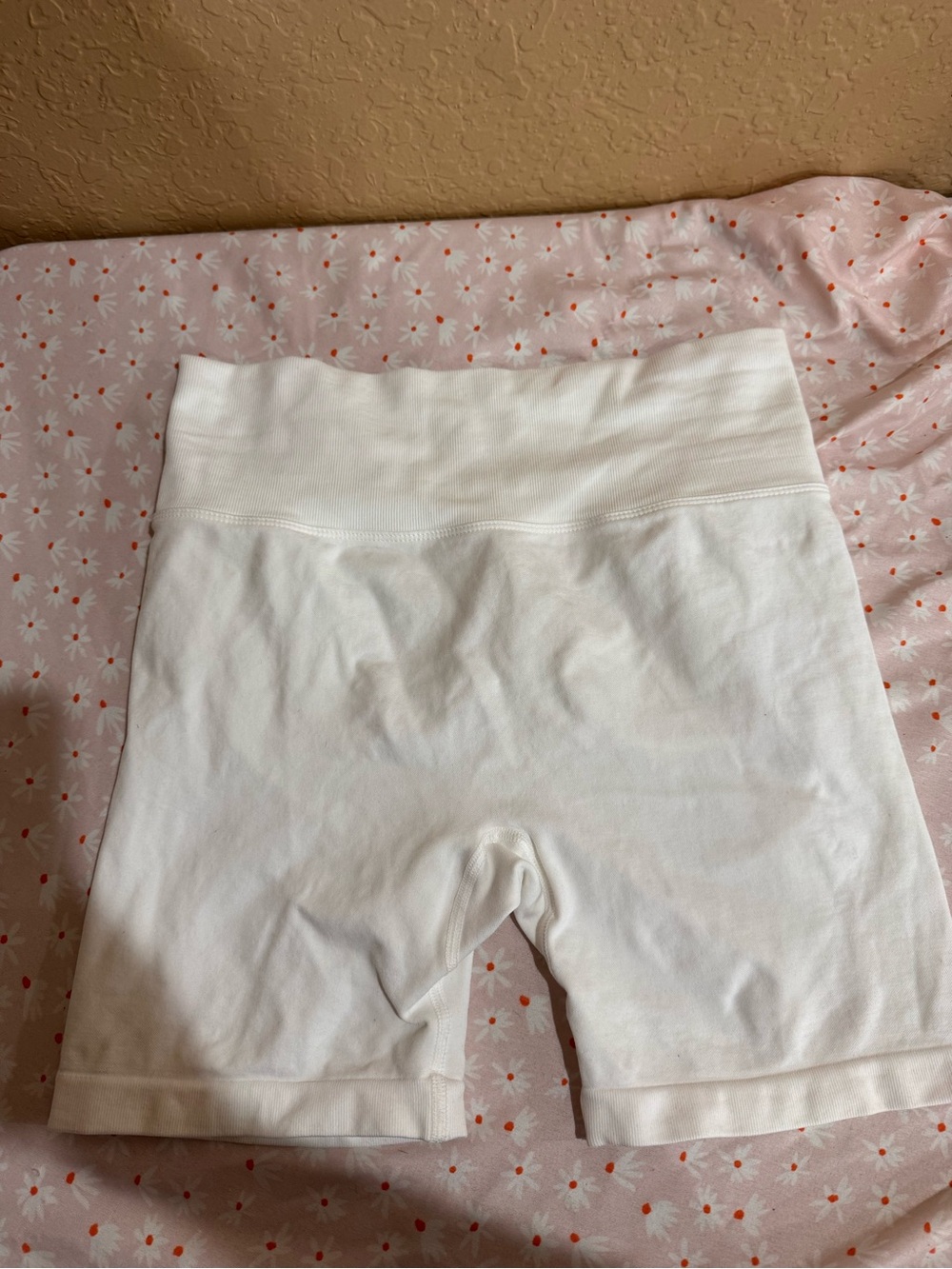 White High-Waist Bike Shorts